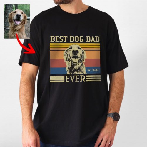 Best Dog Dad Vintage Custom Bella Canvas T-shirt, Cool Gifts For Father's Day - Pawarts