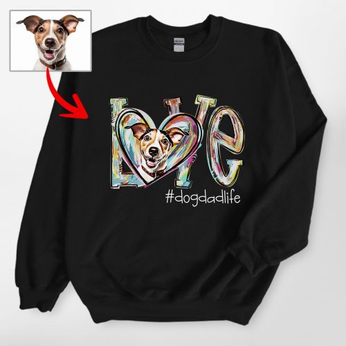 Pawarts | LOVE Colorful Custom Dog Art Sweatshirt [For Human] - Pawarts