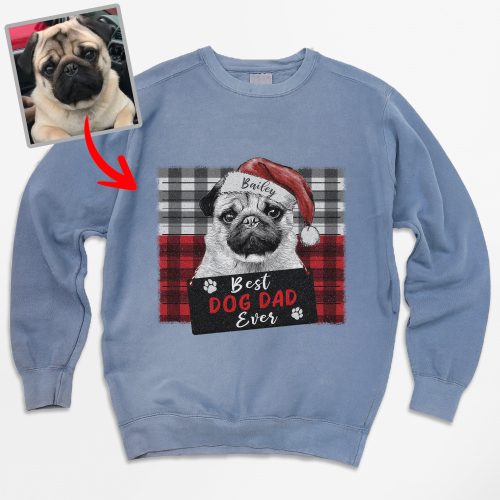 Pawarts | Xmas Customized Dog Comfort Color Sweatshirt [Best For Dog Dad] - Pawarts