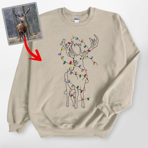 Pawarts | Christmas Light Personalized Dog Portrait Sweatshirt - Pawarts