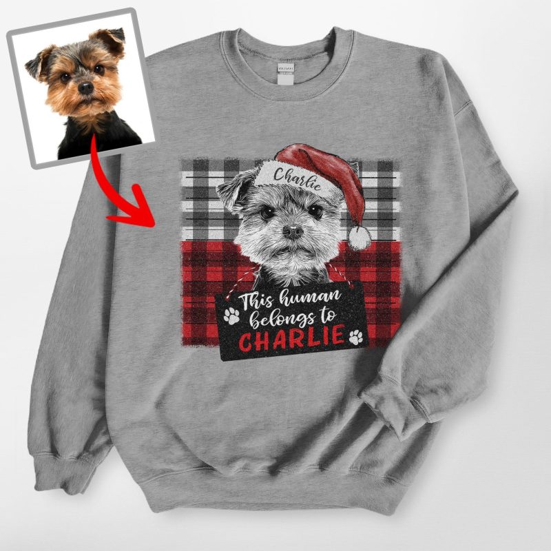 Joyful Christmas Dog Sweatshirt - Vintage Dog Portrait for Dog Parents - Pawarts