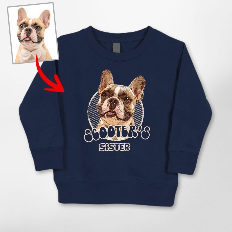 Colorful Personalized Sketch Dog Portrait Sweatshirt For Kids - Pawarts