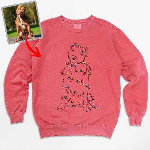 Pawarts | Christmas Light Personalized Dog Comfort Color Sweatshirt - Pawarts