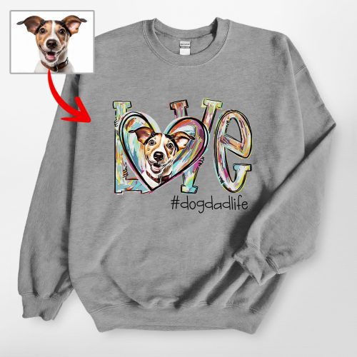 Pawarts | LOVE Colorful Custom Dog Art Sweatshirt [For Human] - Pawarts