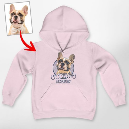 Dog's Favorite Human Kid's Hoodie - Custom Dog Portrait, Vintage Sketch - Pawarts