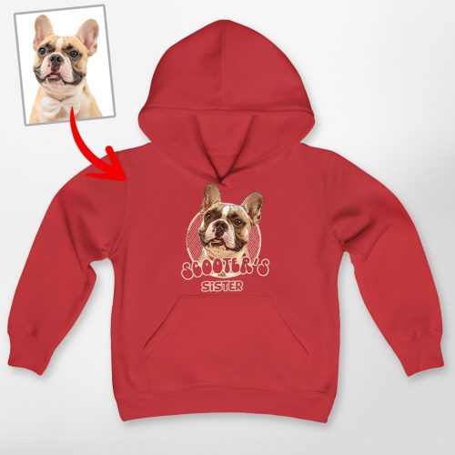 Dog's Favorite Human Kid's Hoodie - Custom Dog Portrait, Vintage Sketch - Pawarts