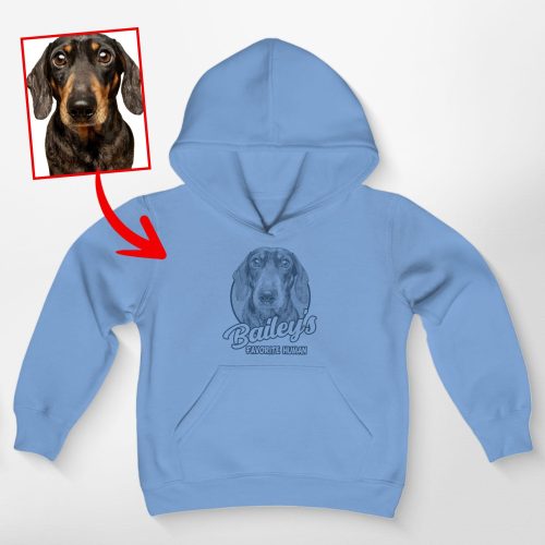 Sketch Custom Dog Photo Style Kids' Hoodie for Dog Boys and Girls - Pawarts