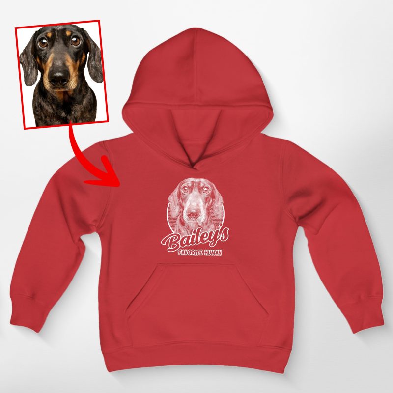 Sketch Custom Dog Photo Style Kids' Hoodie for Dog Boys and Girls - Pawarts