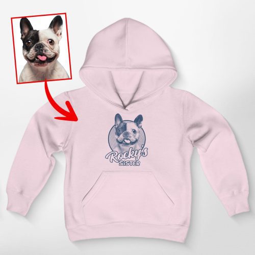 Sketch Custom Dog Photo Style Kids' Hoodie for Dog Boys and Girls - Pawarts