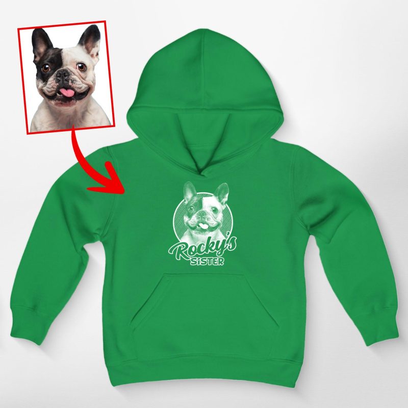 Sketch Custom Dog Photo Style Kids' Hoodie for Dog Boys and Girls - Pawarts