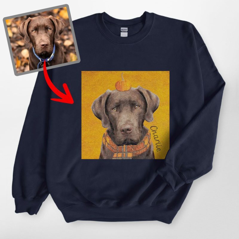 Pawarts | Custom Dog Art With Fall Vibe Sweatshirt [Special Gift] - Pawarts