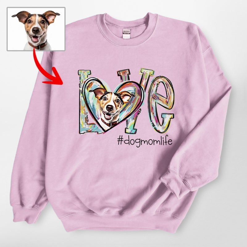 Pawarts | LOVE Colorful Custom Dog Art Sweatshirt [For Human] - Pawarts