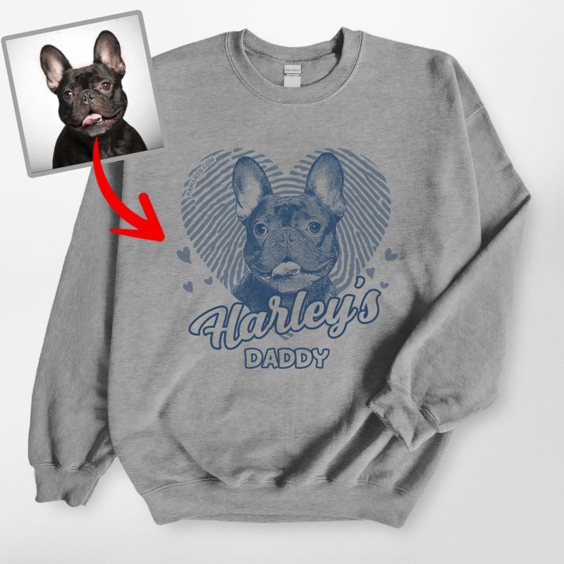 Heart-Shaped Custom Dog Sketch Gildan Sweatshirt, Lovely Gifts For Dog Lovers - Pawarts