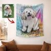 Pawarts | Watercolor Splash Customized Dog Tapestry [Unique Gift For Dog Lovers] - Pawarts