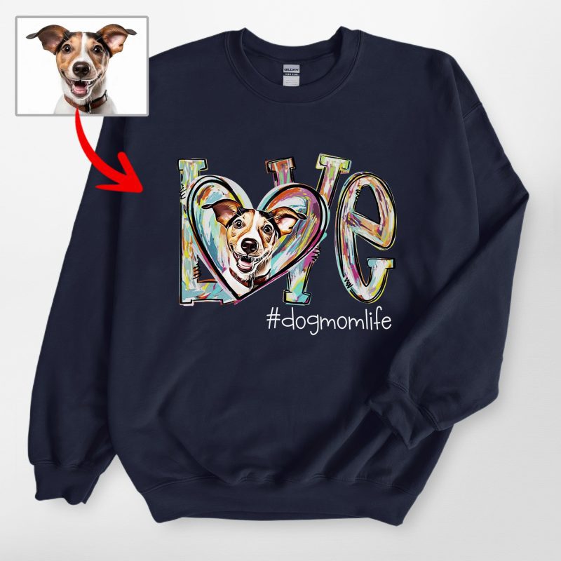 Pawarts | LOVE Colorful Custom Dog Art Sweatshirt [For Human] - Pawarts