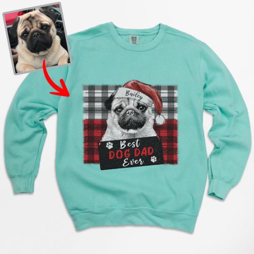 Pawarts | Xmas Customized Dog Comfort Color Sweatshirt [Best For Dog Dad] - Pawarts