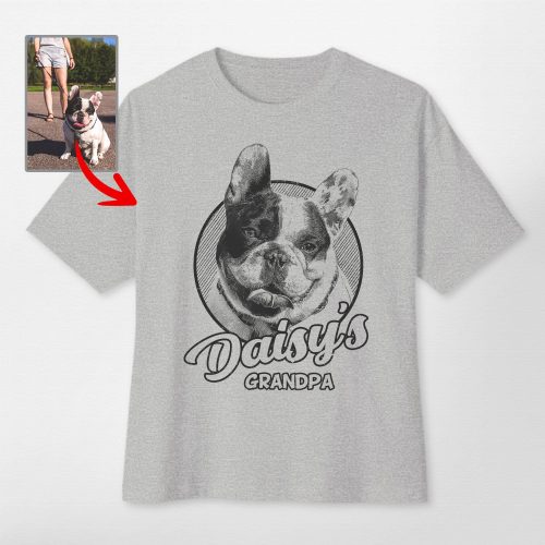 Custom Dog Portrait Oversized T-shirts for Dog Lovers - Pawarts