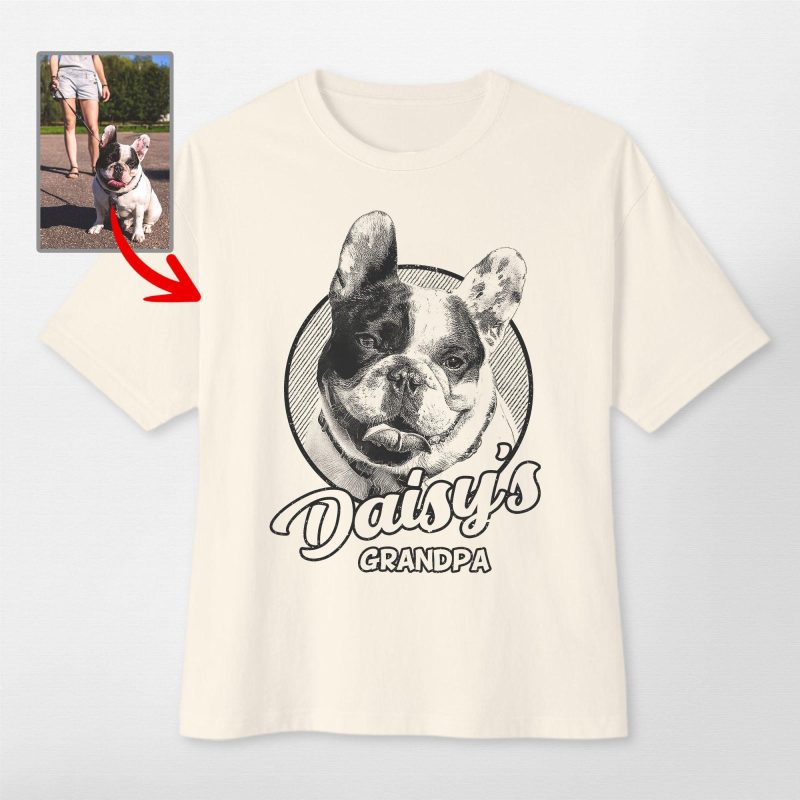 Custom Dog Portrait Oversized T-shirts for Dog Lovers - Pawarts