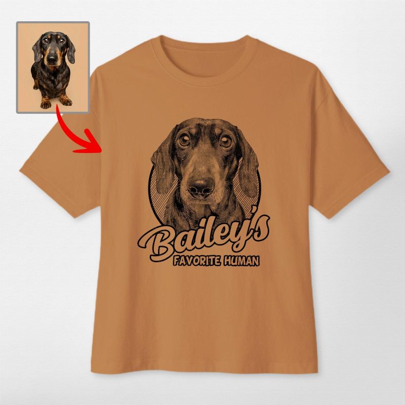 Custom Dog Portrait Oversized T-shirts for Dog Lovers - Pawarts