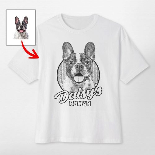 Custom Dog Portrait Oversized T-shirts for Dog Lovers - Pawarts