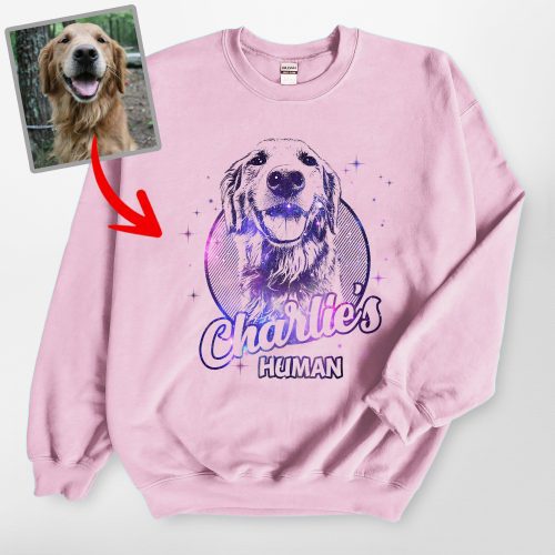 Custom Dog Sketch Gildan Sweatshirt, Galaxy or Watercolor Effects, Gift for Dog Lovers - Pawarts