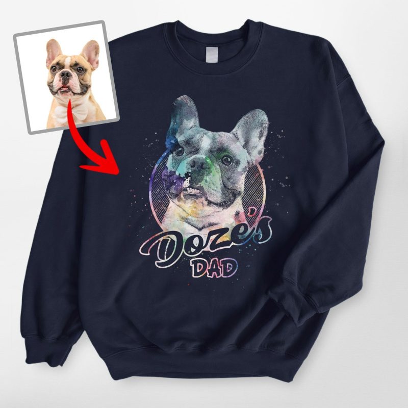 Custom Dog Sketch Gildan Sweatshirt, Galaxy or Watercolor Effects, Gift for Dog Lovers - Pawarts