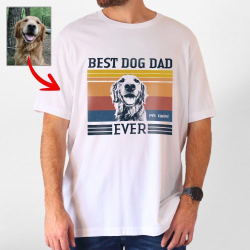 Best Dog Dad Vintage Custom Bella Canvas T-shirt, Cool Gifts For Father's Day - Pawarts