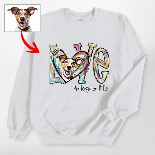 Pawarts | LOVE Colorful Custom Dog Art Sweatshirt [For Human] - Pawarts